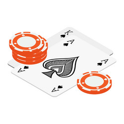 Playing cards and poker chips casino vector