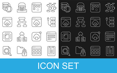 set line server data report browser window vector image