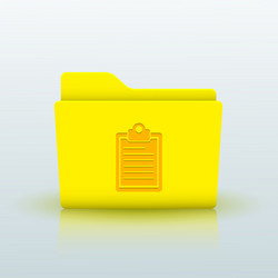 Yellow folder on blue background eps10 vector