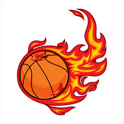 basketball on fire Vector Image