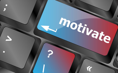 computer keyboard - key motivate close-up vector image