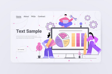 developers building financial computer application vector image