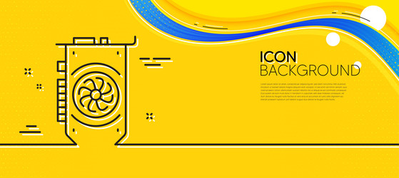 gpu graphic card line icon computer component vector image