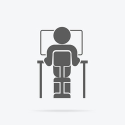 Man Working on Computer vector image