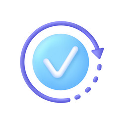 3d checking process icon approved vector