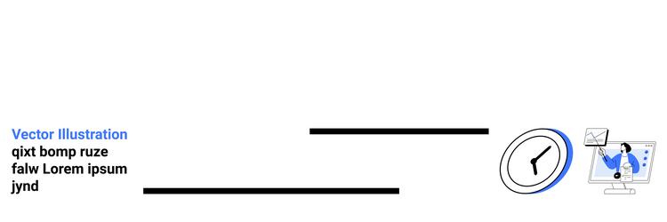 clock with graph display highlighting time vector image