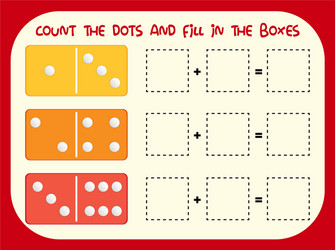 count the dot and fill in boxes vector image