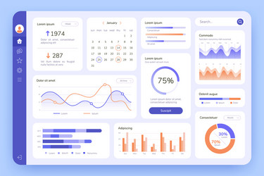 Dashboard Data & Chart UI vector image