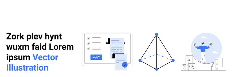 digital workflow with payment data visualization vector image
