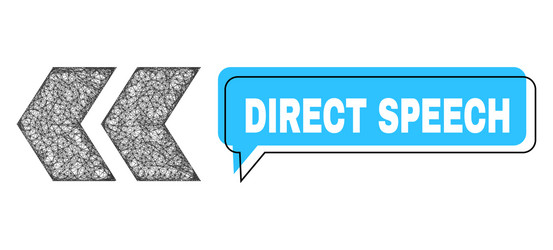 Misplaced direct speech chat balloon and net mesh vector