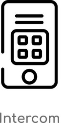 outline intercom icon isolated black simple line vector image