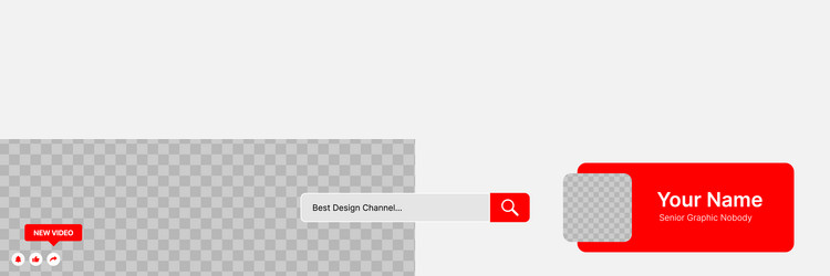 white and red header for account on video platform vector image