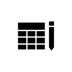 create table and custom icon application vector image