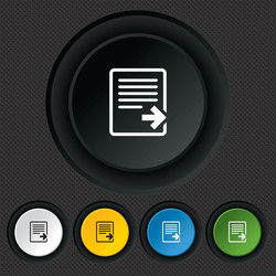 export file icon document symbol vector image