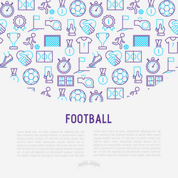 Football concept with thin line icons vector