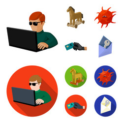 hacker hacking system internet hackers vector image