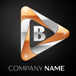 letter b logo symbol in the colorful triangle vector