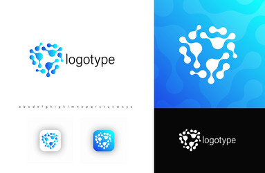 microbial structure logo symbolizing viruses vector image