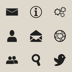 set of 9 editable web icons includes symbols vector image