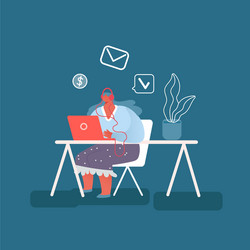 woman programmer working on computer with code vector image