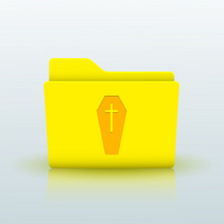 Yellow folder on blue background eps10 vector