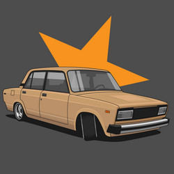 drift beige car vector