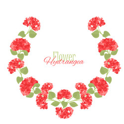 Hydrangea Floral Wreath Vector Image