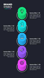 infographic template vertical line with 5 columns vector image