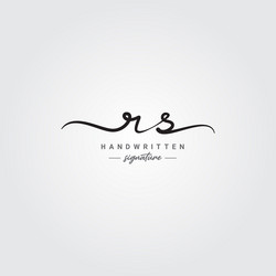 Initial letter rs logo handwritten signature logo Vector Image