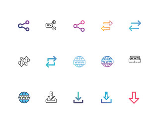 modern and colorful set of internet web icons vector image
