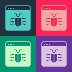 pop art system bug concept icon isolated on color vector image