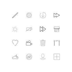 User interface linear thin icons set outlined vector