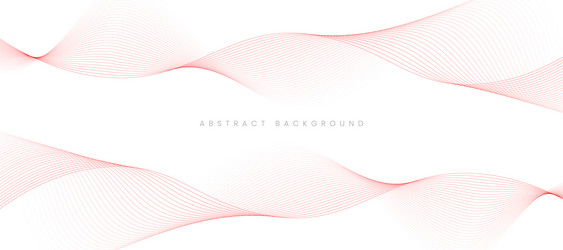white background with red curve pattern vector image