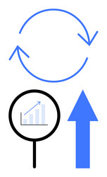 business growth and process improvement with data vector image