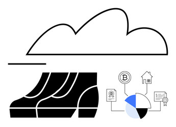 cloud computing blockchain and financial growth vector image
