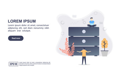 concept big data with character modern vector image