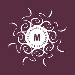monogram in frame vector image