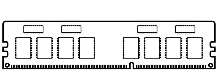 outline ram for desktop computer memory stick vector image