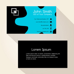 Simple blue spot black business card design eps10 vector