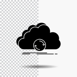 cloud syncing sync data synchronization glyph vector image