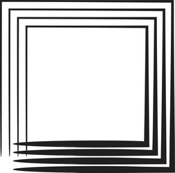 concentric square element with drawn lines vector image