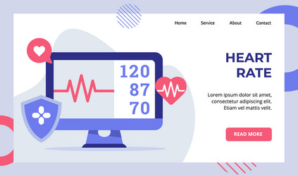 Heart rate beat monitor electrocardiogram vector