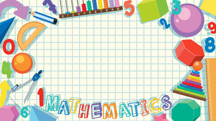 math number and object element border vector image