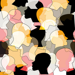 seamless pattern of a crowd many different vector