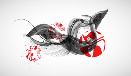 abstract wave art background is made in a frame vector image