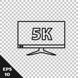 black line computer pc monitor display with 5k vector image
