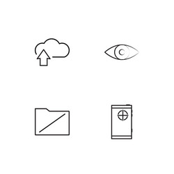 cyber security linear icons set simple outline vector image