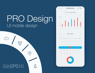 Modern Date Calendar App UI vector image