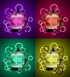 navigation buttons or icons set left direction vector image