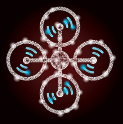 shiny linear mesh air copter with light spots vector image